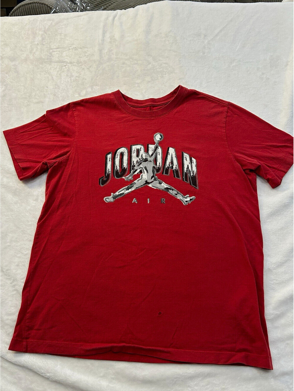 Jordan Air Red Jumpman Logo Graphic Tee Short Sleeve Crew Neck Standard Fit M